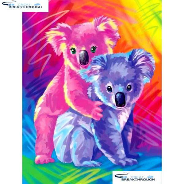 HOMFUN Full Square/Round Drill 5D DIY Diamond Painting "Cartoon koala" Embroidery Cross Stitch 5D Home Decor Gift A14741