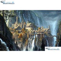 HOMFUN Full Square/Round Drill 5D DIY Diamond Painting "Castle landscape" Embroidery Cross Stitch 5D Home Decor Gift A07600