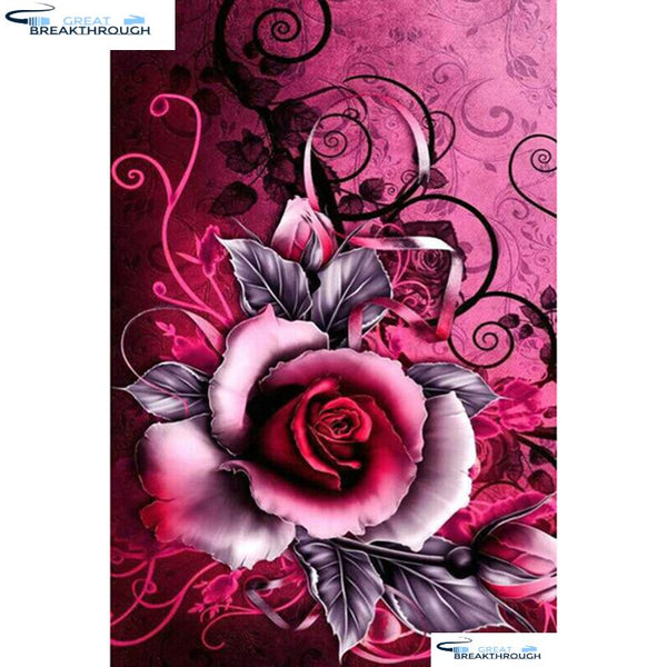 HOMFUN Full Square/Round Drill 5D DIY Diamond Painting "Red flower" 3D Diamond Embroidery Cross Stitch Home Decor A18717