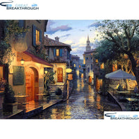 HOMFUN Full Square/Round Drill 5D DIY Diamond Painting "Retro town" Embroidery Cross Stitch 5D Home Decor Gift A01713