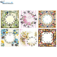 HOMFUN Full Square/Round Drill 5D DIY Diamond Painting "Flower clock landscape" 3D Embroidery Cross Stitch 5D Home Decor Gift