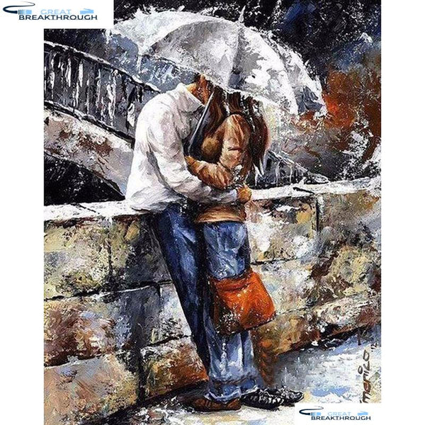 HOMFUN Full Square/Round Drill 5D DIY Diamond Painting "Oil painting couple" Embroidery Cross Stitch 3D Home Decor Gift A00557