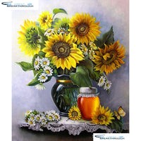 HOMFUN Full Square/Round Drill 5D DIY Diamond Painting "Sunflower flower" Embroidery Cross Stitch 5D Home Decor Gift A01677