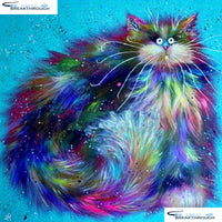 HOMFUN Full Square/Round Drill 5D DIY Diamond Painting "Color cat" 3D Embroidery Cross Stitch 5D Home Decor A15028