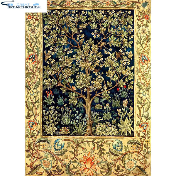 HOMFUN Full Square/Round Drill 5D DIY Diamond Painting "Tree of life" 3D Embroidery Cross Stitch 5D Home Decor Gift A00146