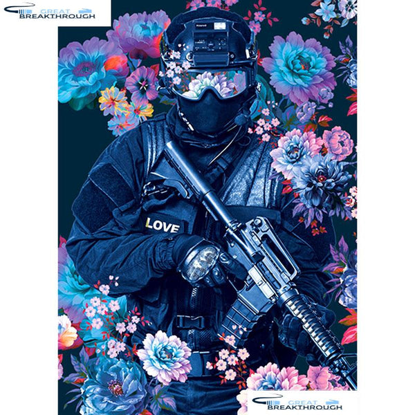 HOMFUN Full Square/Round Drill 5D DIY Diamond Painting "Flower police" Embroidery Cross Stitch 5D Home Decor Gift A14130
