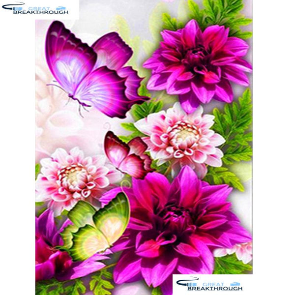 HOMFUN Full Square/Round Drill 5D DIY Diamond Painting "Flower butterfly" 3D Diamond Embroidery Cross Stitch Home Decor A19907