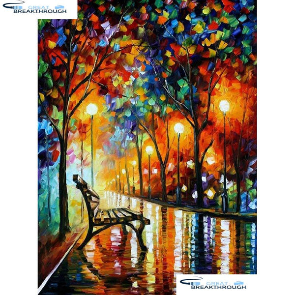 HOMFUN Full Square/Round Drill 5D DIY Diamond Painting "Oil painting road" Embroidery Cross Stitch 5D Home Decor Gift A15869