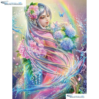 HOMFUN Full Square/Round Drill 5D DIY Diamond Painting "Flower Fairy" 3D Embroidery Cross Stitch 5D Decor Gift A00561