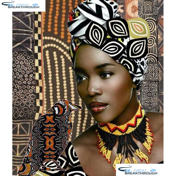 HOMFUN Full Square/Round Drill 5D DIY Diamond Painting "African woman" 3D Embroidery Cross Stitch 5D Home Decor A13449