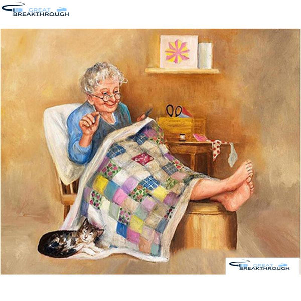 HOMFUN Full Square/Round Drill 5D DIY Diamond Painting "Grandmother" Embroidery Cross Stitch 5D Home Decor Gift A07202