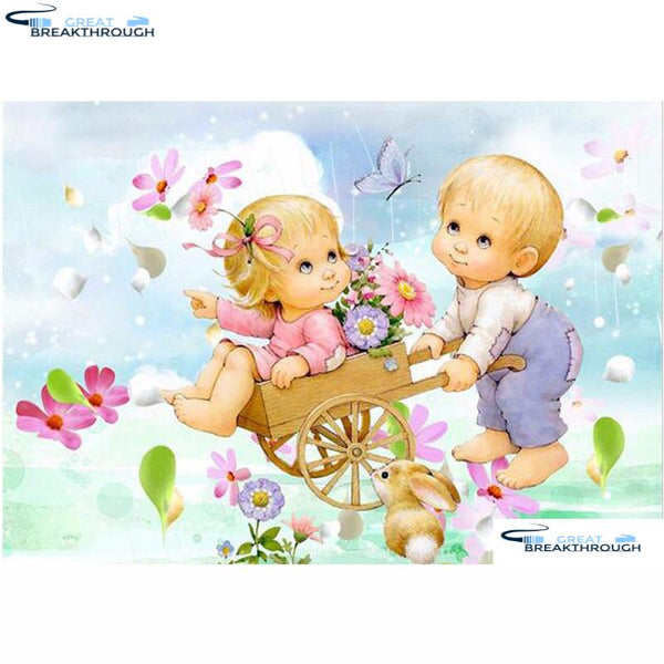 HOMFUN Full Square/Round Drill 5D DIY Diamond Painting "Cartoon baby" Embroidery Cross Stitch 5D Home Decor Gift A07655