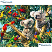 HOMFUN Full Square/Round Drill 5D DIY Diamond Painting "Animal parrot koala" Embroidery Cross Stitch 3D Home Decor Gift A16916
