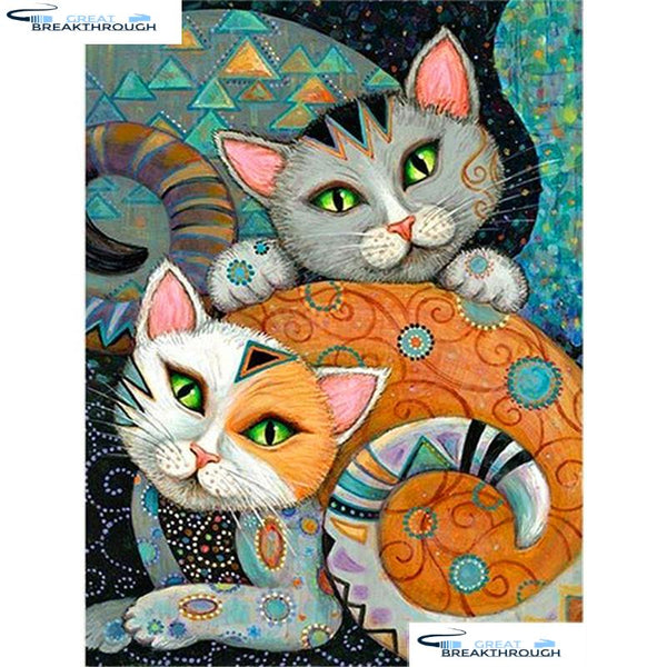 HOMFUN Full Square/Round Drill 5D DIY Diamond Painting "Animal cat" 3D Diamond Embroidery Cross Stitch Home Decor A20045