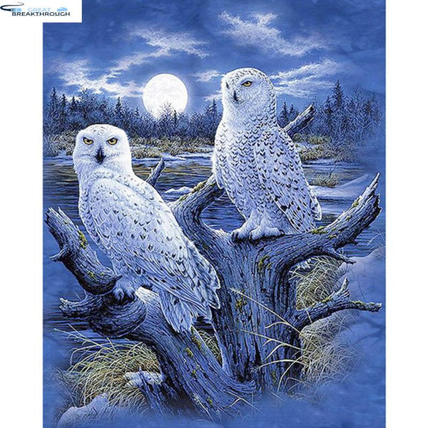 Full Square/Round Drill 5D DIY Diamond Painting "White owl" 3D Embroidery Cross Stitch 5D Rhinestone Home Decor Gift