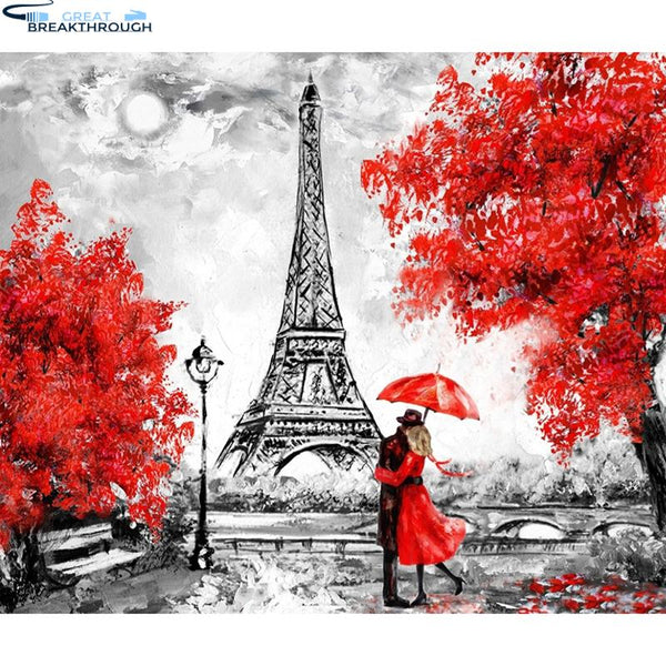 HOMFUN Full Square/Round Drill 5D DIY Diamond Painting "Eiffel tower" 3D Diamond Embroidery Cross Stitch Home Decor A18754