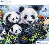 HOMFUN Diamond painting "Animal panda" Full Square/Round Drill Wall Decor Inlaid Resin Embroidery Craft Cross stitch A27693