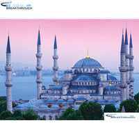 HOMFUN Full Square/Round Drill 5D DIY Diamond Painting "Mosque Religion" Embroidery Cross Stitch 5D Home Decor Gift A01413