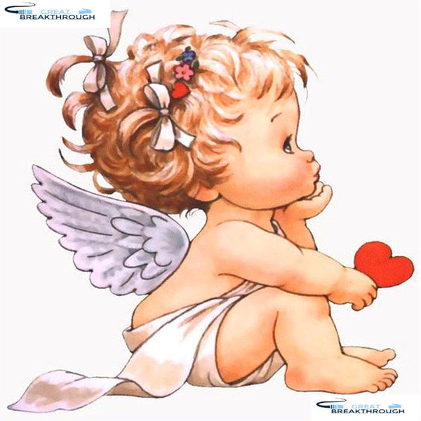 HOMFUN Full Square/Round Drill 5D DIY Diamond Painting "Cartoon angel baby" 3D Embroidery Cross Stitch 5D Home Decor Gift A17284