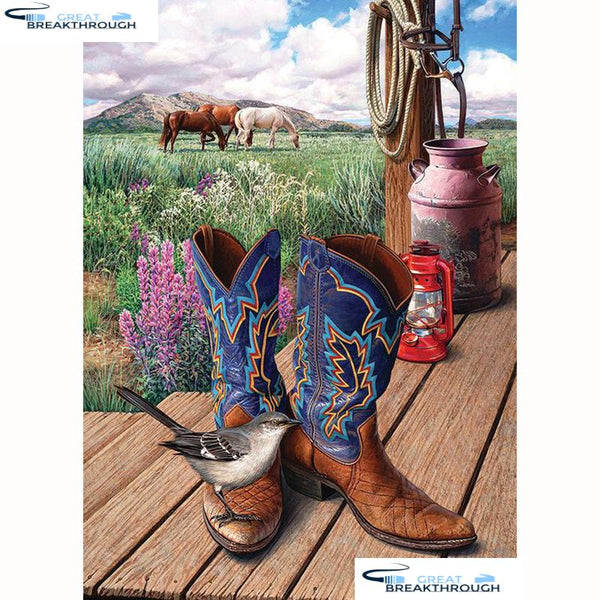 HOMFUN Full Square/Round Drill 5D DIY Diamond Painting "Shoes bird scenery" Embroidery Cross Stitch 5D Home Decor Gift A18258