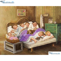 HOMFUN Full Square/Round Drill 5D DIY Diamond Painting "sleeping family" 3D Embroidery Cross Stitch 5D Decor Gift A00510