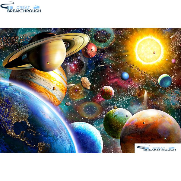 HOMFUN Diamond Embroidery "Universe Planet" Pattern DIY 5D Diamond Painting Needlework Cross Stitch Full Drill Painting A07186