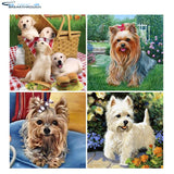 HOMFUN Full Square/Round Drill 5D DIY Diamond Painting "Pet dog" 3D Embroidery Cross Stitch 5D Home Decor Gift