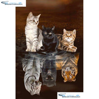 HOMFUN Full Square/Round Drill 5D DIY Diamond Painting "Animal cat" Embroidery Cross Stitch 5D Home Decor Gift A18380
