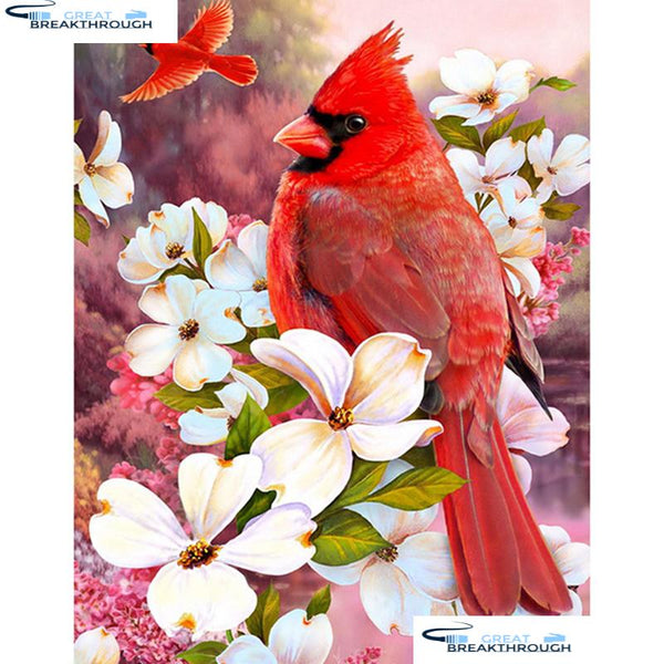 HOMFUN Full Square/Round Drill 5D DIY Diamond Painting "Birds and flowers" 3D Diamond Embroidery Cross Stitch Home Decor A21352