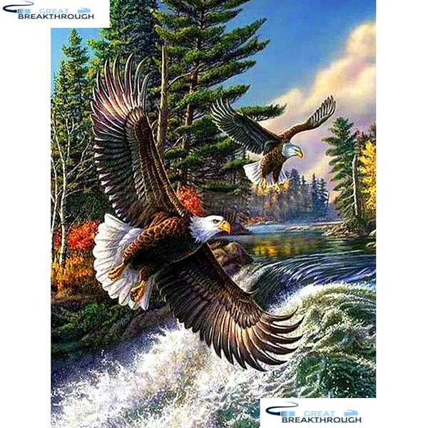 HOMFUN3D DIY Diamond Embroidery "Animal eagle" Picture of Rhinestones Diamond Painting Cross Stitch Needlework Decor A13413