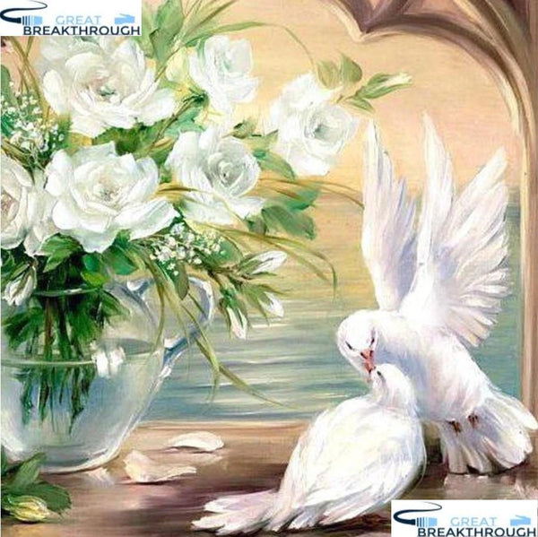 Full Square/Round Drill 5D DIY Diamond Painting Floral Dove Flower Diamond Embroidery Cross Stitch - Great Breakthrough