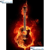 HOMFUN Full Square/Round Drill 5D DIY Diamond Painting "Fire Guitar" Embroidery Cross Stitch 5D Home Decor Gift A07563
