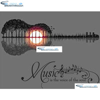 HOMFUN Full Square/Round Drill 5D DIY Diamond Painting "Music Violin Scenic" Embroidery Cross Stitch 5D Home Decor A01791