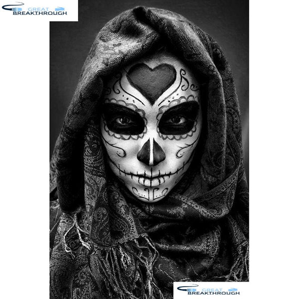 HOMFUN Full Square/Round Drill 5D DIY Diamond Painting "Skull girl" Embroidery Cross Stitch 5D Home Decor Gift A01467