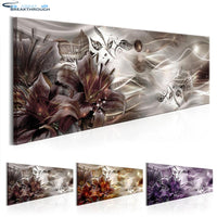 HOMFUN DIY 5D Diamond Painting "Orchid flower landscape" Full Diamond Embroidery Sale Picture Of Rhinestones For Festival Gifts