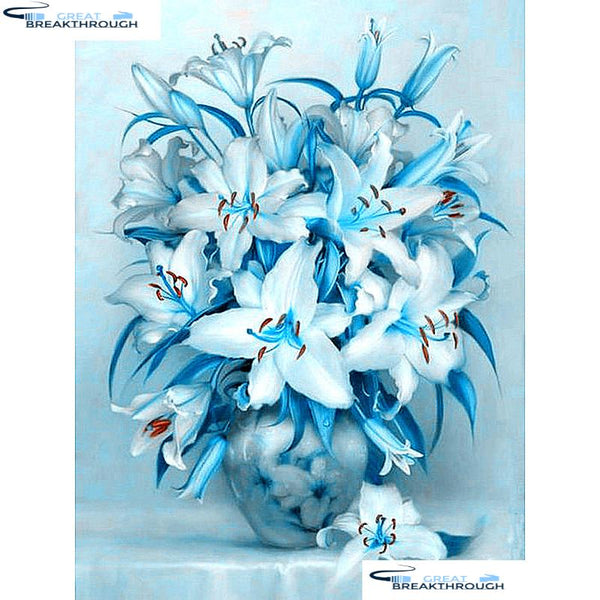 HOMFUN Full Square/Round Drill 5D DIY Diamond Painting "Blue flower" Embroidery Cross Stitch 5D Home Decor Gift A13967