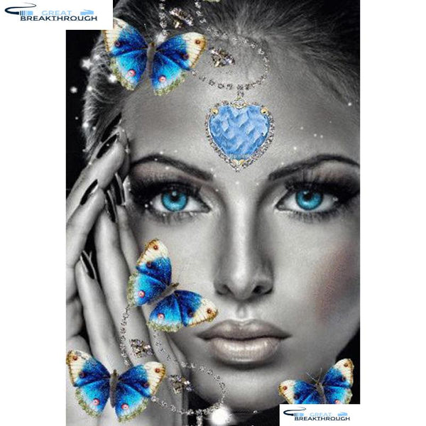 HOMFUN Full Square/Round Drill 5D DIY Diamond Painting "Butterfly woman" 3D Diamond Embroidery Cross Stitch Home Decor A18719