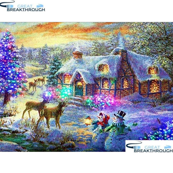 HOMFUN Full Square/Round Drill 5D DIY Diamond Painting "Christmas scenery" Embroidery Cross Stitch 5D Home Decor Gift A16490