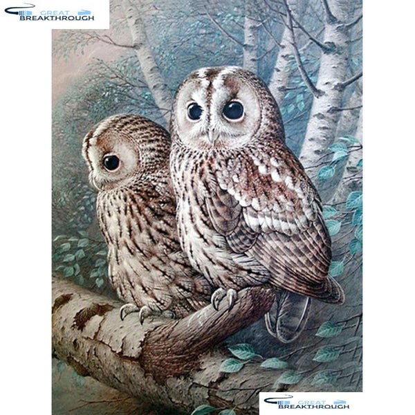 HOMFUN Full Square/Round Drill 5D DIY Diamond Painting "forest owls" Embroidery Cross Stitch 5D Home Decor A01122