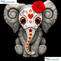 HOMFUN Full Square/Round Drill 5D DIY Diamond Painting "Elephant flower" 3D Embroidery Cross Stitch 5D Home Decor A15271