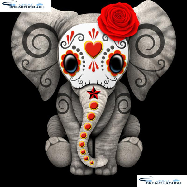 HOMFUN Full Square/Round Drill 5D DIY Diamond Painting "Elephant flower" 3D Embroidery Cross Stitch 5D Home Decor A15271