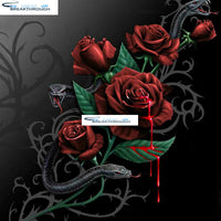 HOMFUN Full Square/Round Drill 5D DIY Diamond Painting "Rose & Snake" 3D Embroidery Cross Stitch 5D Decor Gift A01204