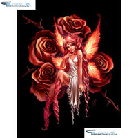 HOMFUN Full Square/Round Drill 5D DIY Diamond Painting "butterfly fairy" Embroidery Cross Stitch 5D Home Decor Gift A08766