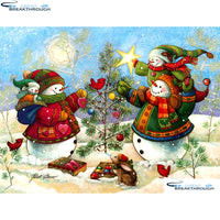 HOMFUN Full Square/Round Drill 5D DIY Diamond Painting "Christmas snowman" Embroidery Cross Stitch 5D Home Decor A14201