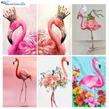 HOMFUN Full Square/Round Drill 5D DIY Diamond Painting "Animal flamingo" 3D Embroidery Cross Stitch 5D Home Decor Gift