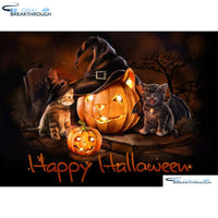 HOMFUN Full Square/Round Drill 5D DIY Diamond Painting "Happy Halloween" Embroidery Cross Stitch 5D Home Decor Gift A01269