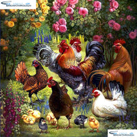HOMFUN Full Square/Round Drill 5D DIY Diamond Painting "Chicken Cock Baby" 3D Embroidery Cross Stitch 5D Decor Gift A00714