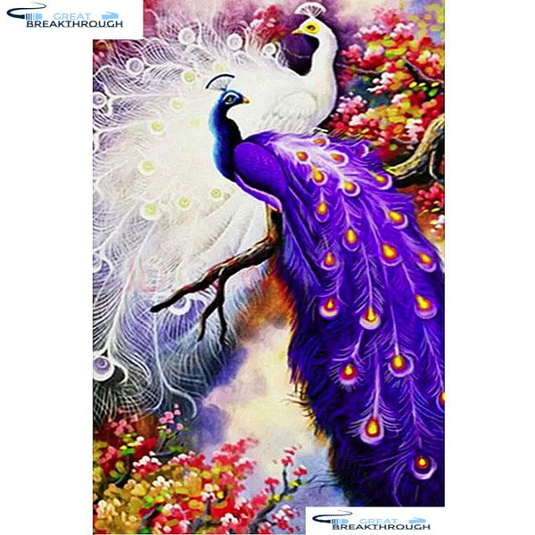 HOMFUN Full Square/Round Drill 5D DIY Diamond Painting "Animal peacock" Embroidery Cross Stitch 5D Home Decor Gift A07061