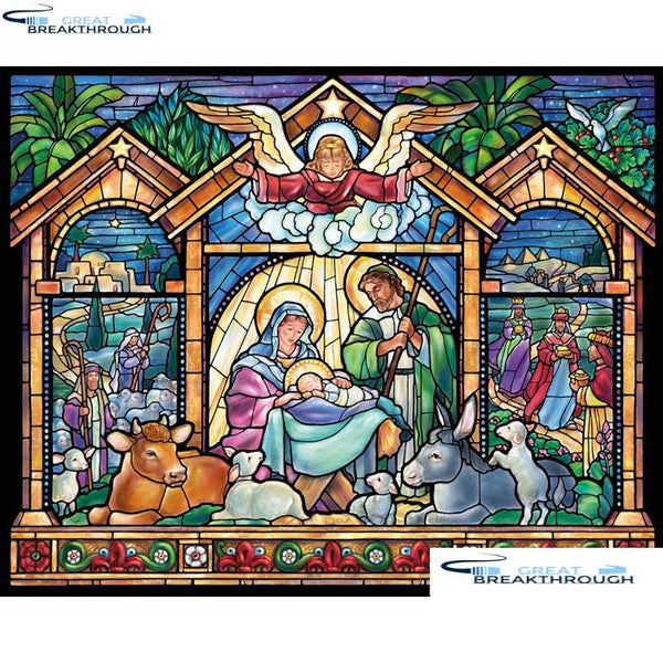HOMFUN Full Square/Round Drill 5D DIY Diamond Painting "Night Divine" 3D Embroidery Cross Stitch 5D Home Decor A00856