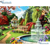 HOMFUN Full Square/Round Drill 5D DIY Diamond Painting "Scenic garden" Embroidery Cross Stitch 5D Home Decor Gift A01685